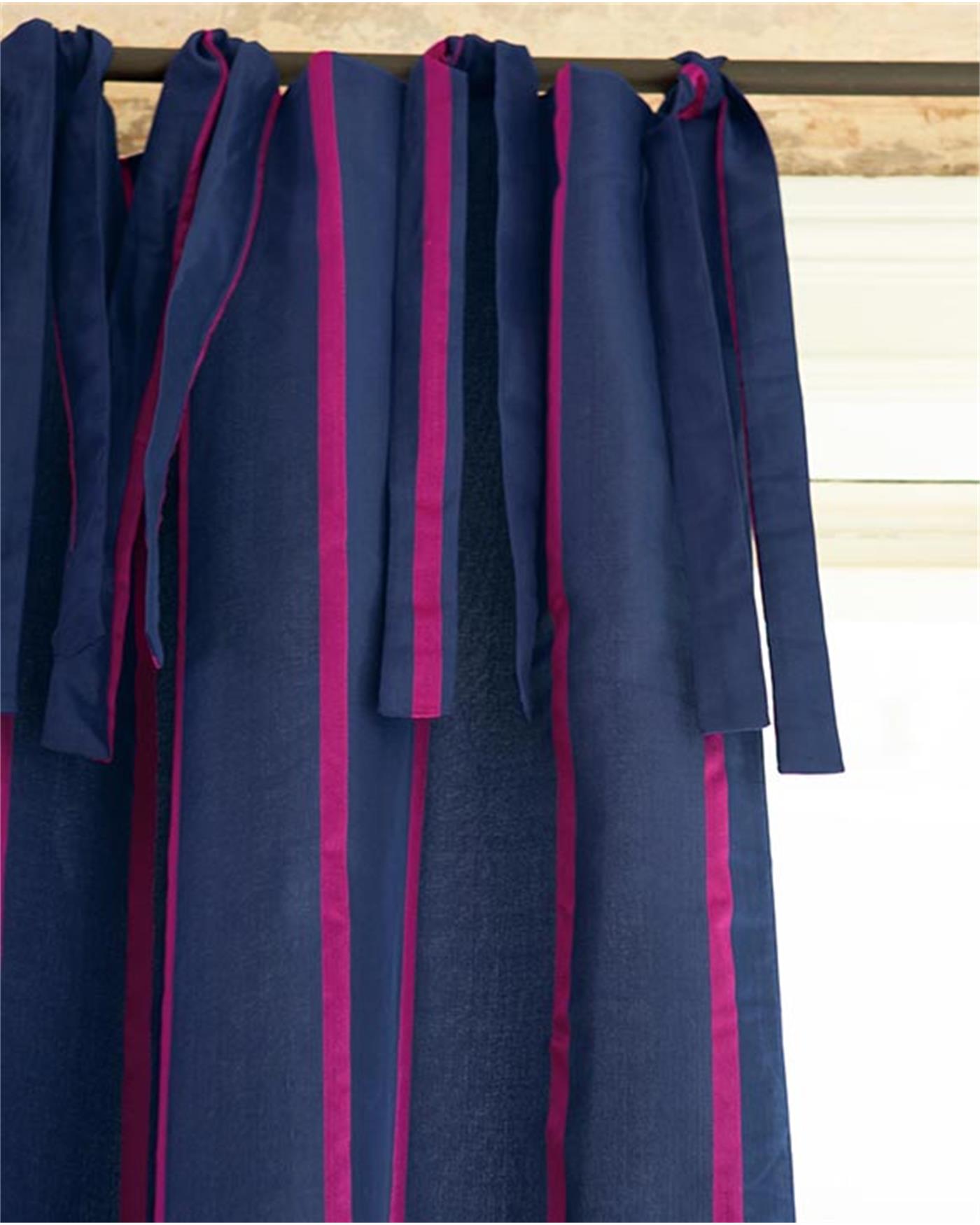 Faux-Silk-Vorhang blau-pink gestreift