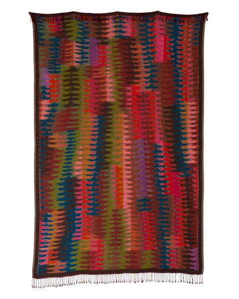 Wollplaid Bunt grafisch gemustert, 130 x 170 cm